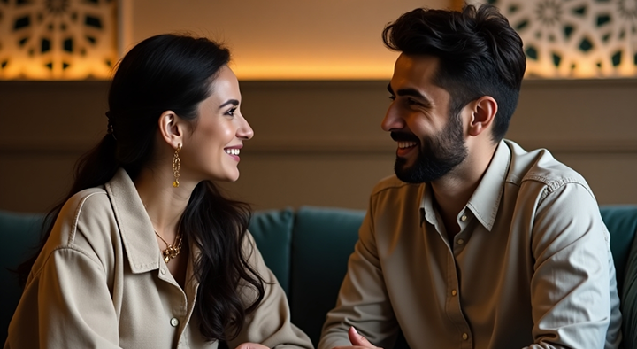 Couple laughing